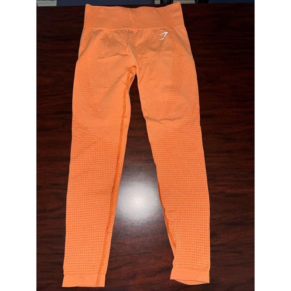 Gymshark Vital Seamless Orange Athletic Leggings Size Small